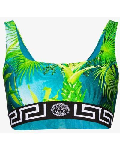 versace jungle print sports bra|Versace Jungle Print Jersey Sport Bra In Green And Print.